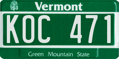 VT license plate KOC471