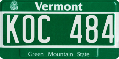 VT license plate KOC484