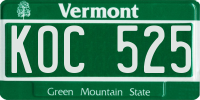VT license plate KOC525