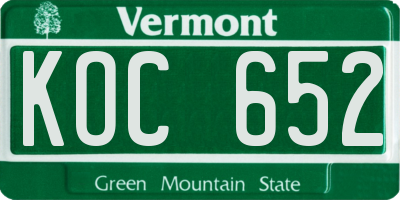 VT license plate KOC652