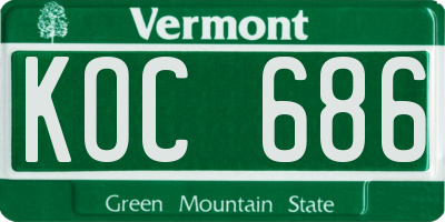 VT license plate KOC686