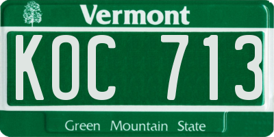 VT license plate KOC713