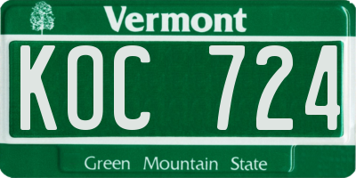 VT license plate KOC724