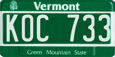 VT license plate KOC733