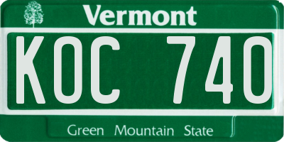 VT license plate KOC740