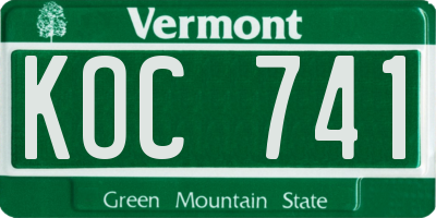 VT license plate KOC741