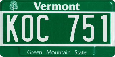VT license plate KOC751