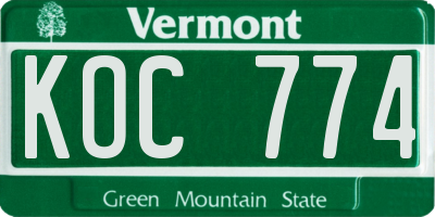VT license plate KOC774