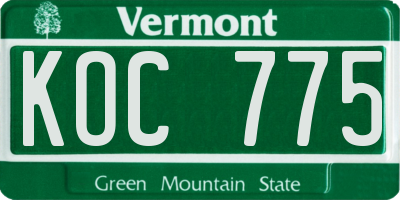 VT license plate KOC775