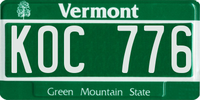 VT license plate KOC776