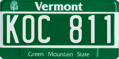 VT license plate KOC811