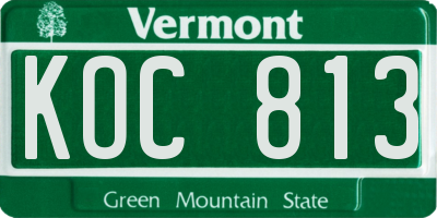 VT license plate KOC813
