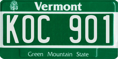 VT license plate KOC901