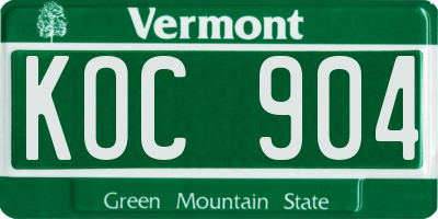 VT license plate KOC904