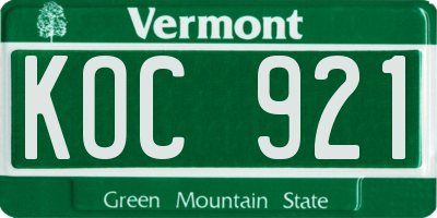 VT license plate KOC921