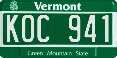 VT license plate KOC941