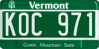 VT license plate KOC971