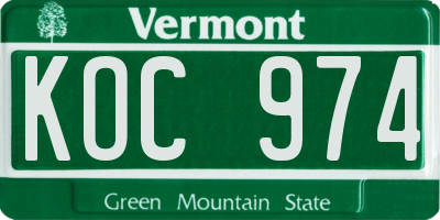 VT license plate KOC974