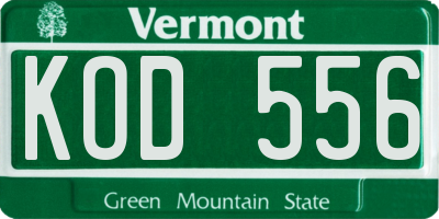 VT license plate KOD556
