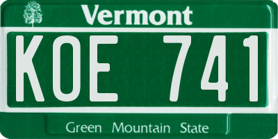 VT license plate KOE741