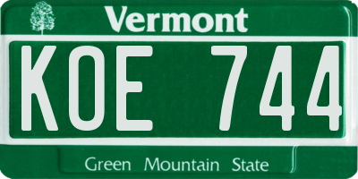 VT license plate KOE744