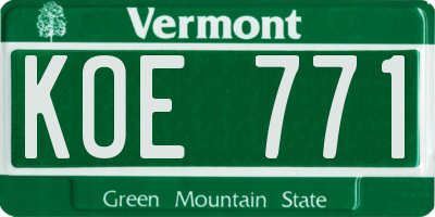VT license plate KOE771