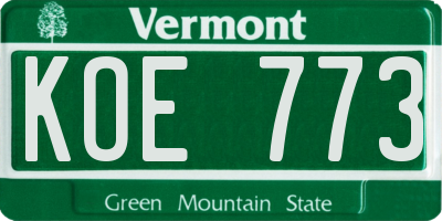 VT license plate KOE773