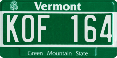VT license plate KOF164