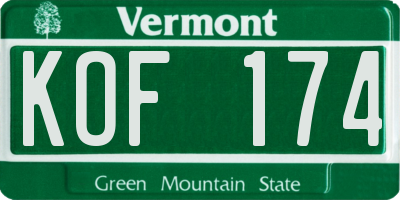 VT license plate KOF174