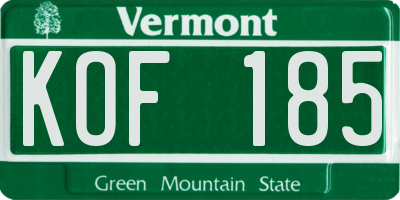 VT license plate KOF185