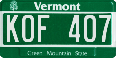 VT license plate KOF407