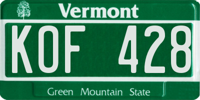 VT license plate KOF428