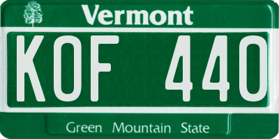 VT license plate KOF440