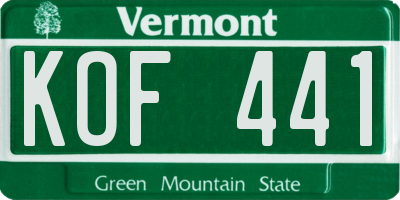 VT license plate KOF441