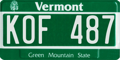 VT license plate KOF487