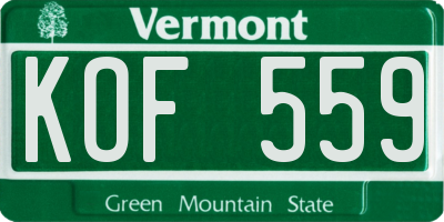 VT license plate KOF559