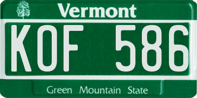 VT license plate KOF586