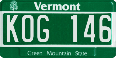 VT license plate KOG146
