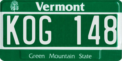 VT license plate KOG148