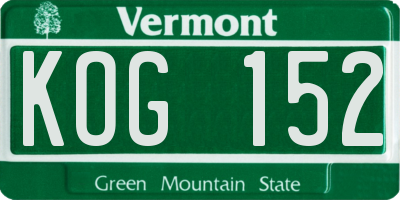 VT license plate KOG152