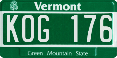 VT license plate KOG176