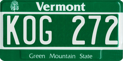 VT license plate KOG272