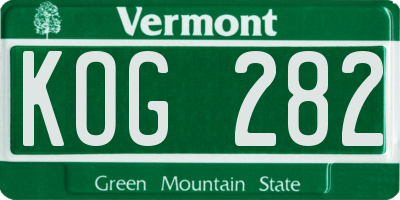 VT license plate KOG282