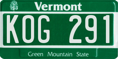 VT license plate KOG291