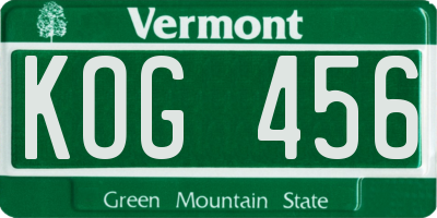 VT license plate KOG456