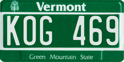 VT license plate KOG469