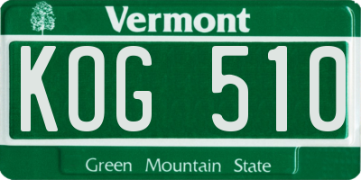VT license plate KOG510
