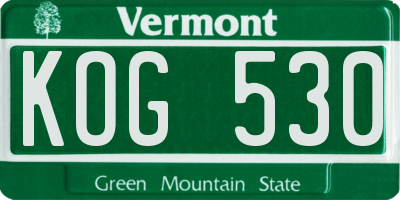 VT license plate KOG530