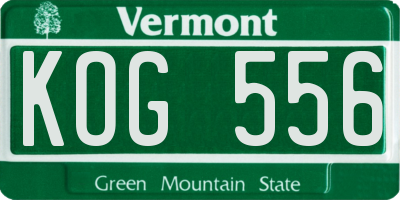 VT license plate KOG556