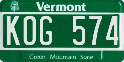 VT license plate KOG574